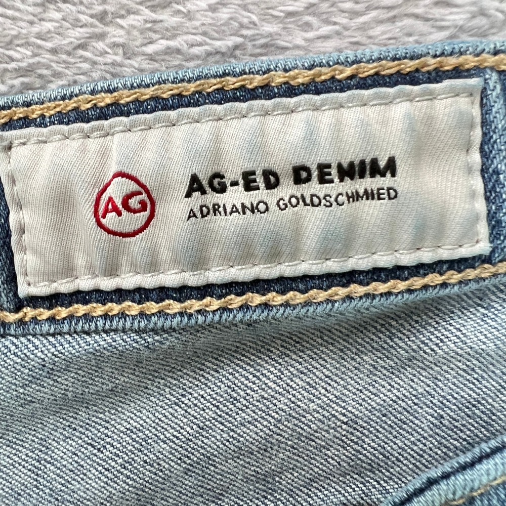 AG Adriano Goldschmied‎ Prima Ankle Jeans Womens 31R Slim Straight Raw Hem  Blue - Picture 5 of 9